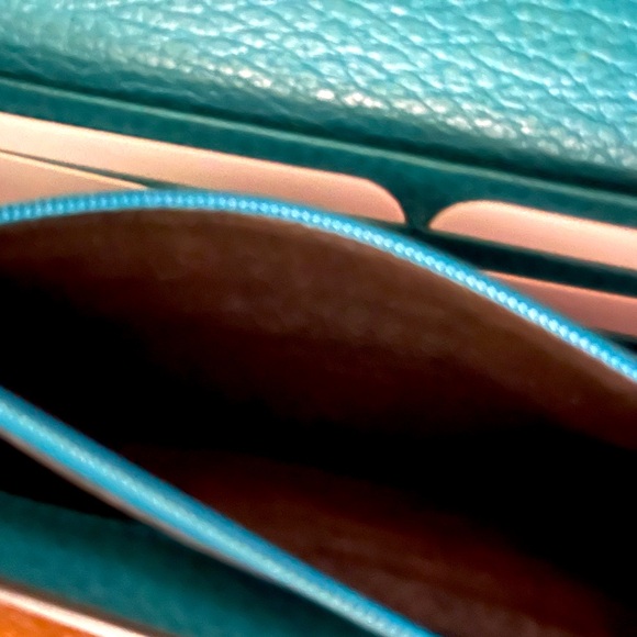 Gucci Dollar Calfskin Interlocking G Deep Cobalt Continental Wallet Authentic - Picture 6 of 7